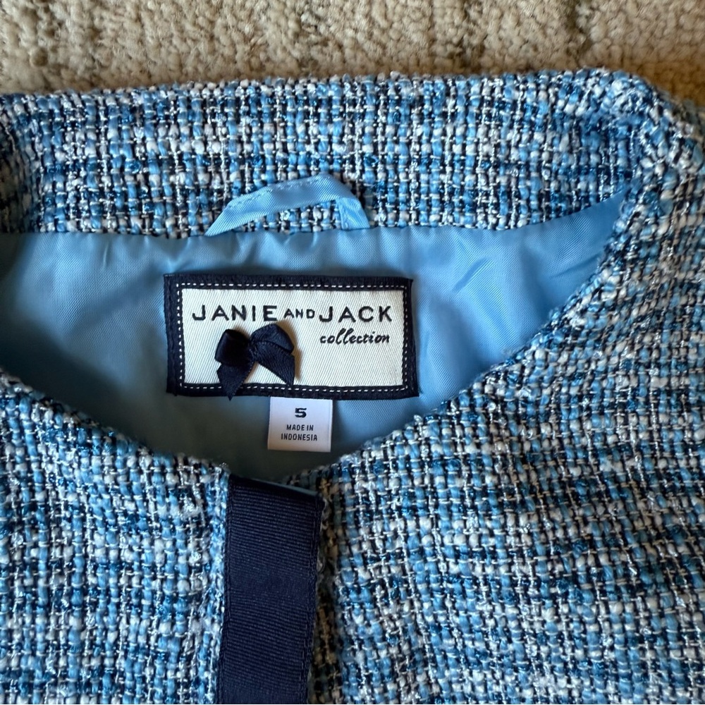 Janie and Jack Blue Tweed Skirt Set - Picture 6 of 7